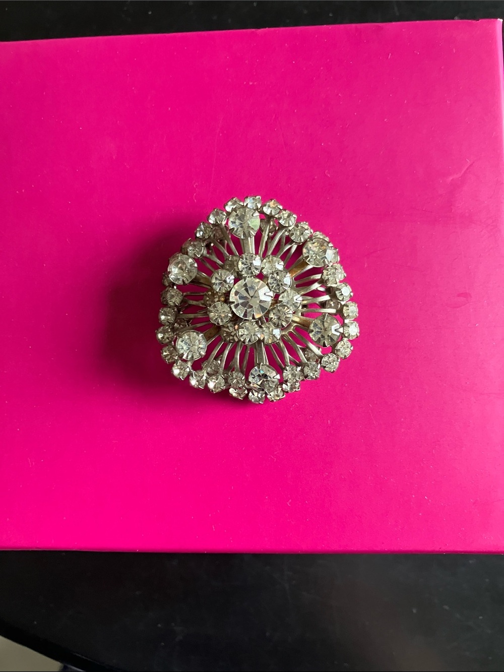 Classic Silver-Tone Crystal Statement Brooch - Women Jewelry